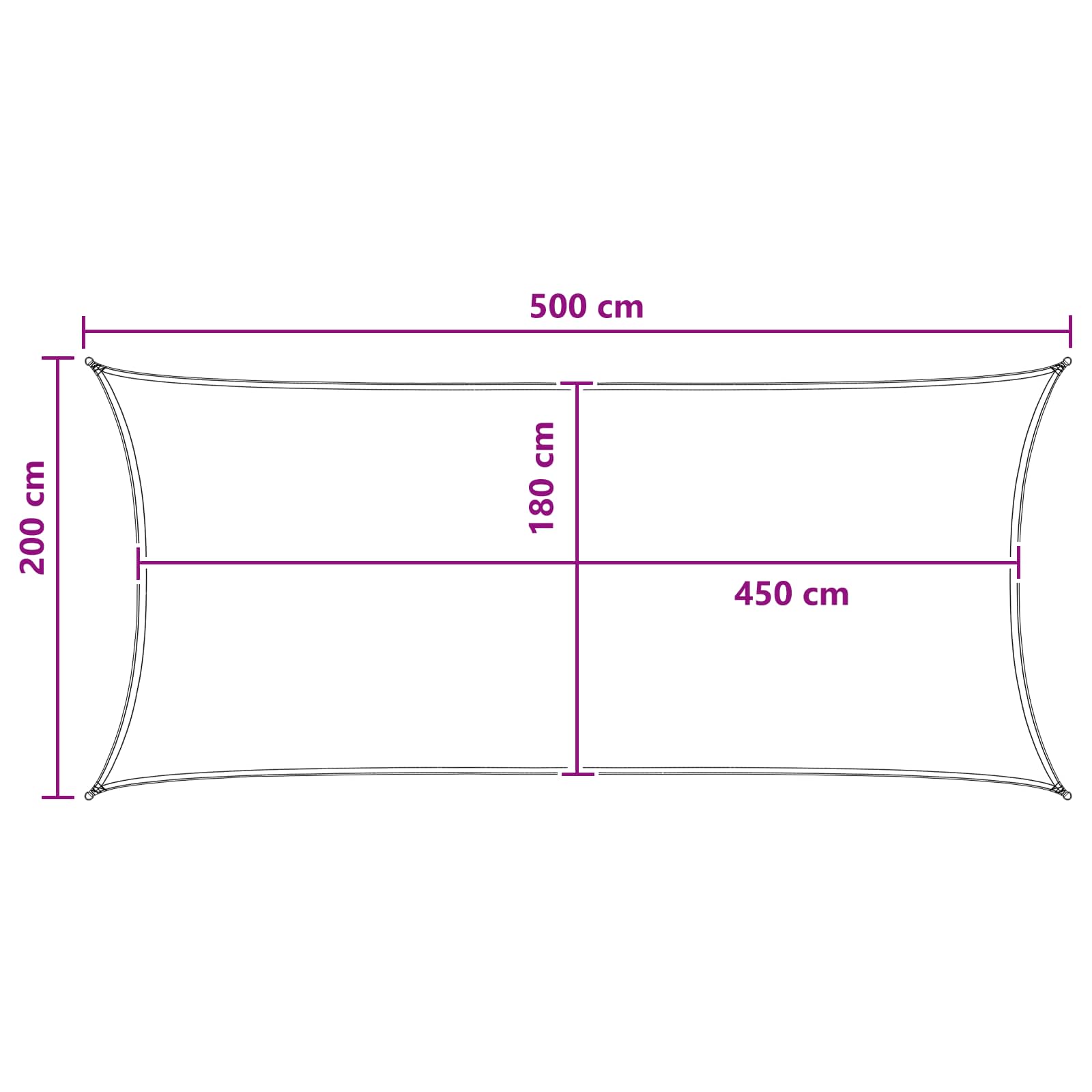 Sonnensegel Gelb und Weiß 2 x 5 m HDPE