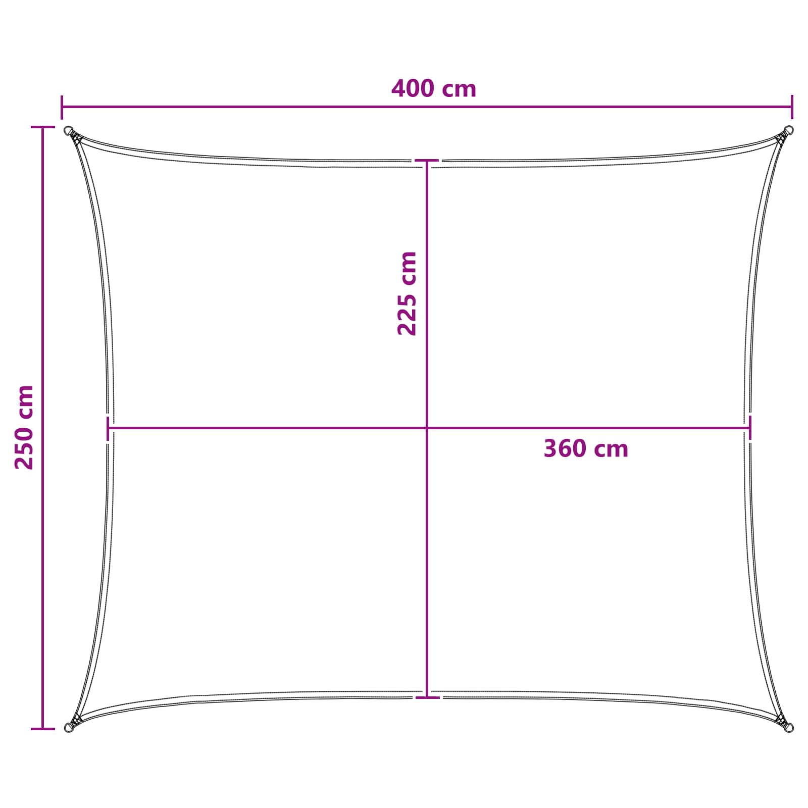Sonnensegel Gelb und Weiß 2,5 x 4 m HDPE
