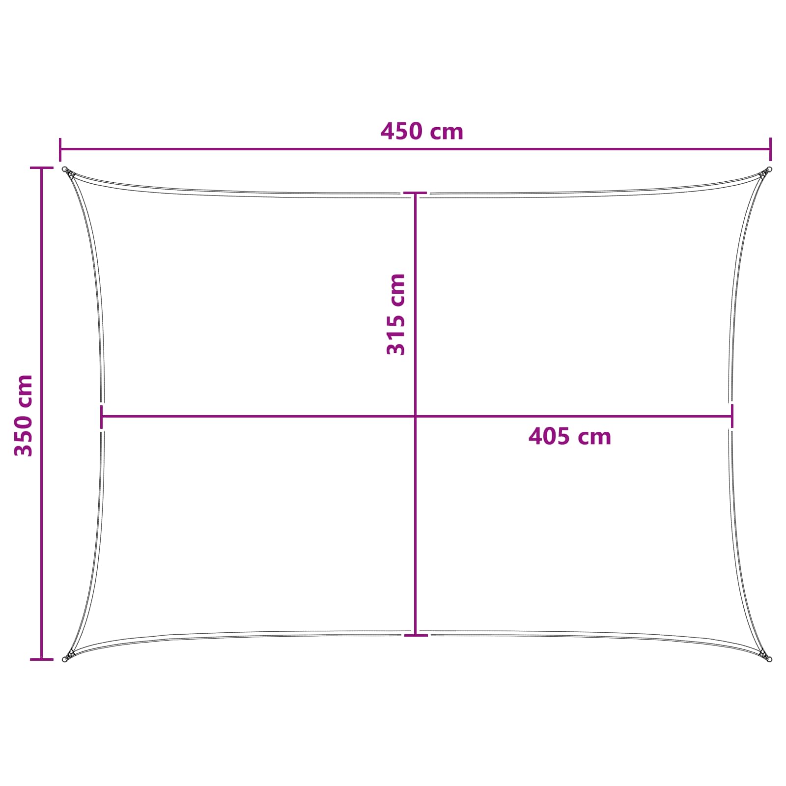 Sonnensegel Gelb und Weiß 3,5 x 4,5 m HDPE