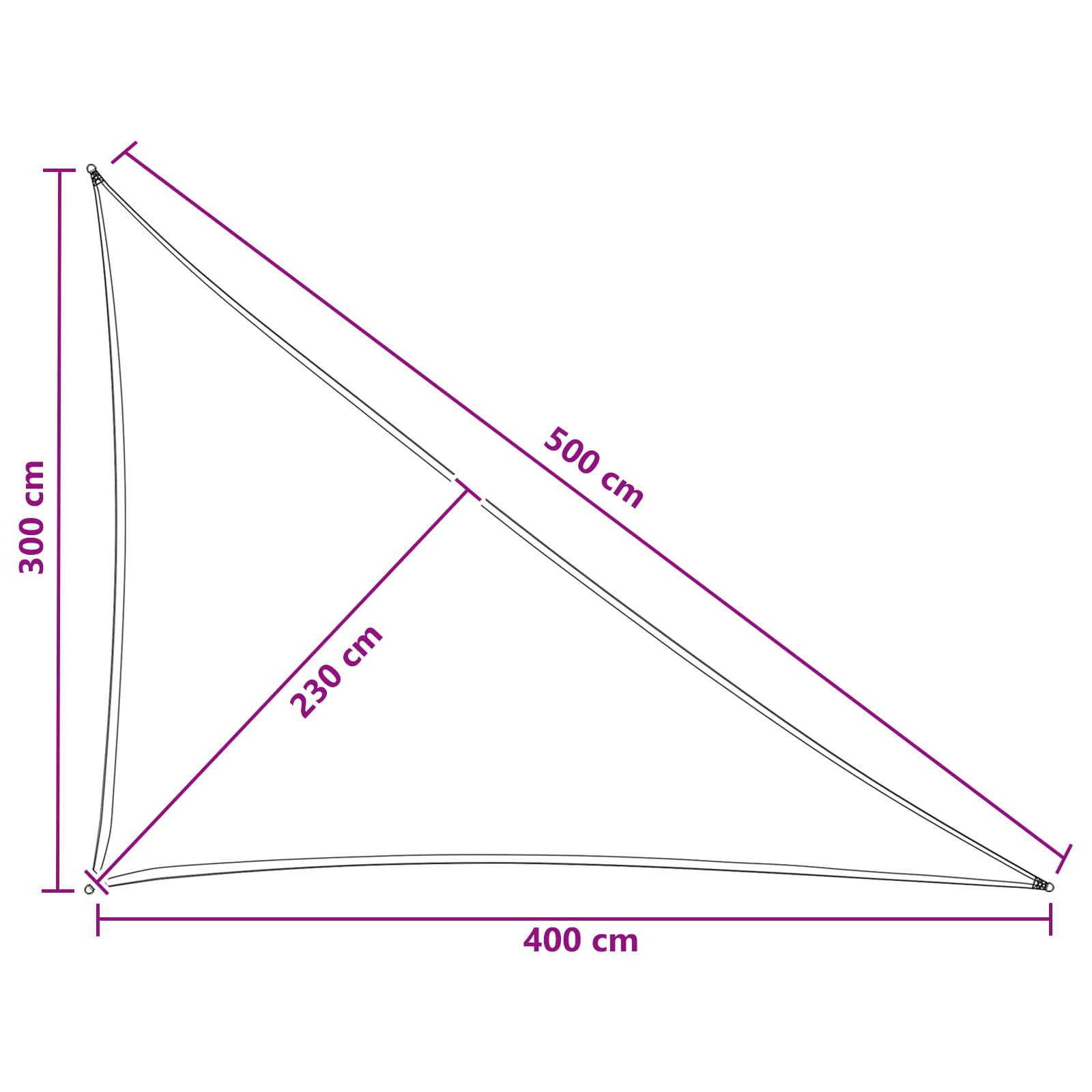 Sonnensegel 3 x 4 x 5 m HDPE