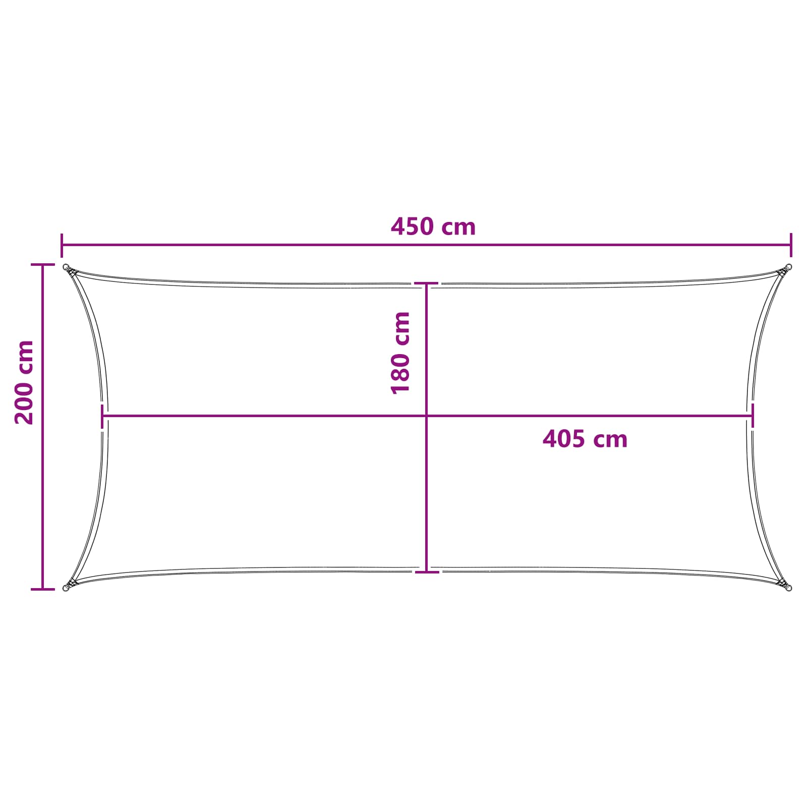 Sonnensegel Blau und Weiß 2 x 4,5 m HDPE
