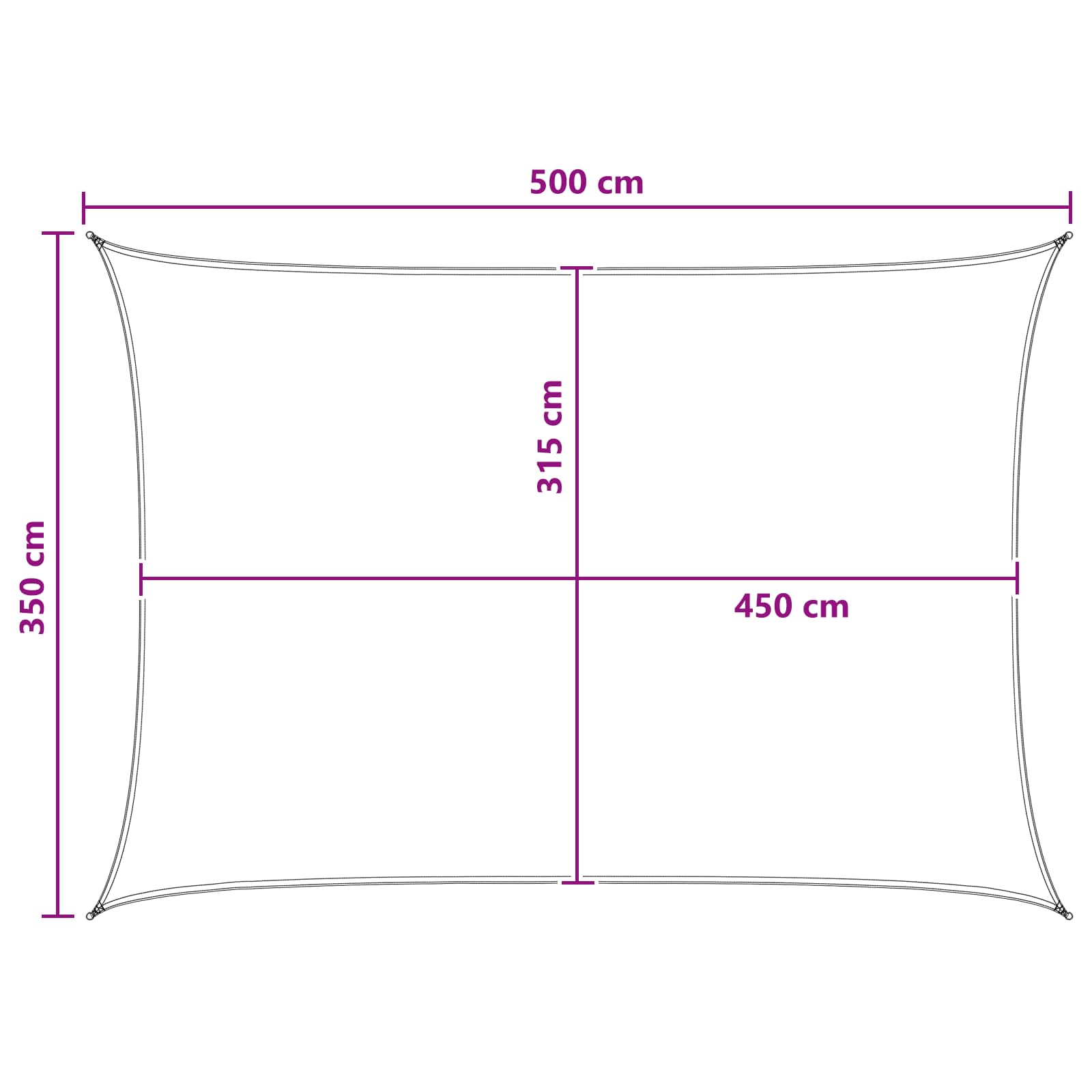 Sonnensegel Blau und Weiß 3,5 x 5 m HDPE