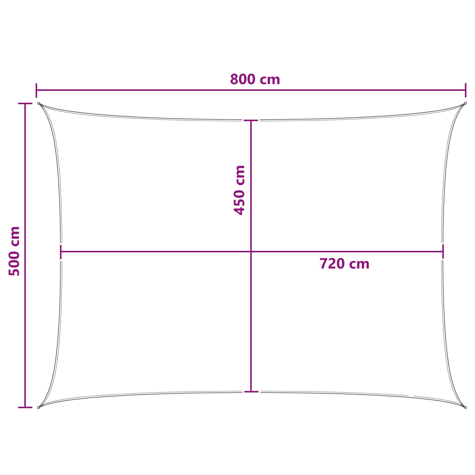 Sonnensegel Blau und Weiß 5 x 8 m HDPE