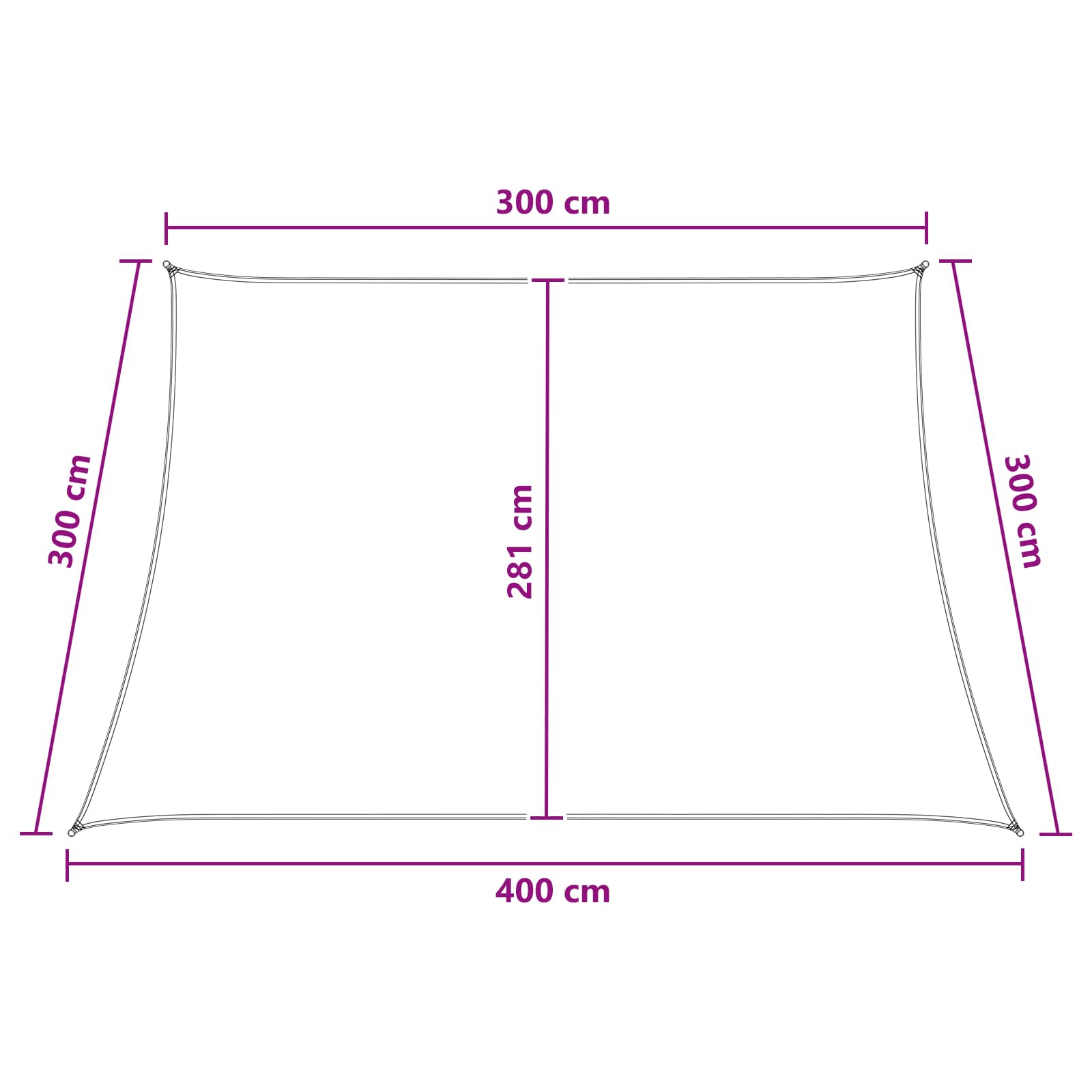 Sonnensegel Blau und Weiß 3 / 4 x 3 m HDPE