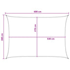 Sonnensegel Hellgrau und Weiß 3 x 6 m HDPE