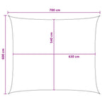 Sonnensegel Hellgrau und Weiß 6 x 7 m HDPE
