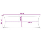 Sonnensegel Anthrazit 2 x 6 m HDPE