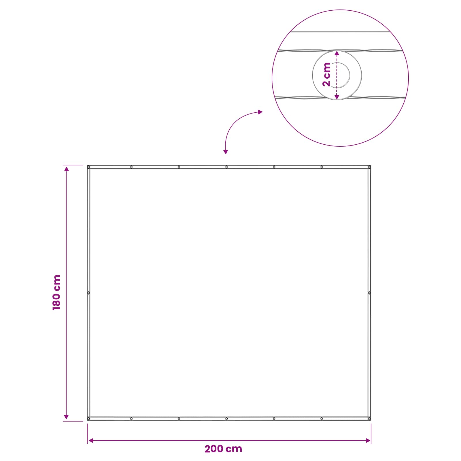 Balkon Sichtschutz 180 x 200 cm Stoff mit PU-Beschichtung Sand