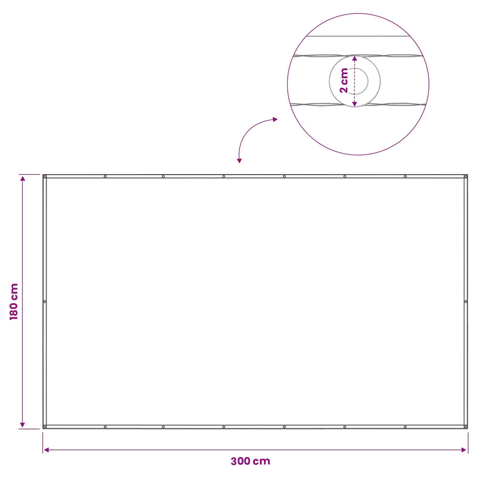 Balkon Sichtschutz 180 x 300 cm Stoff mit PU-Beschichtung Sand