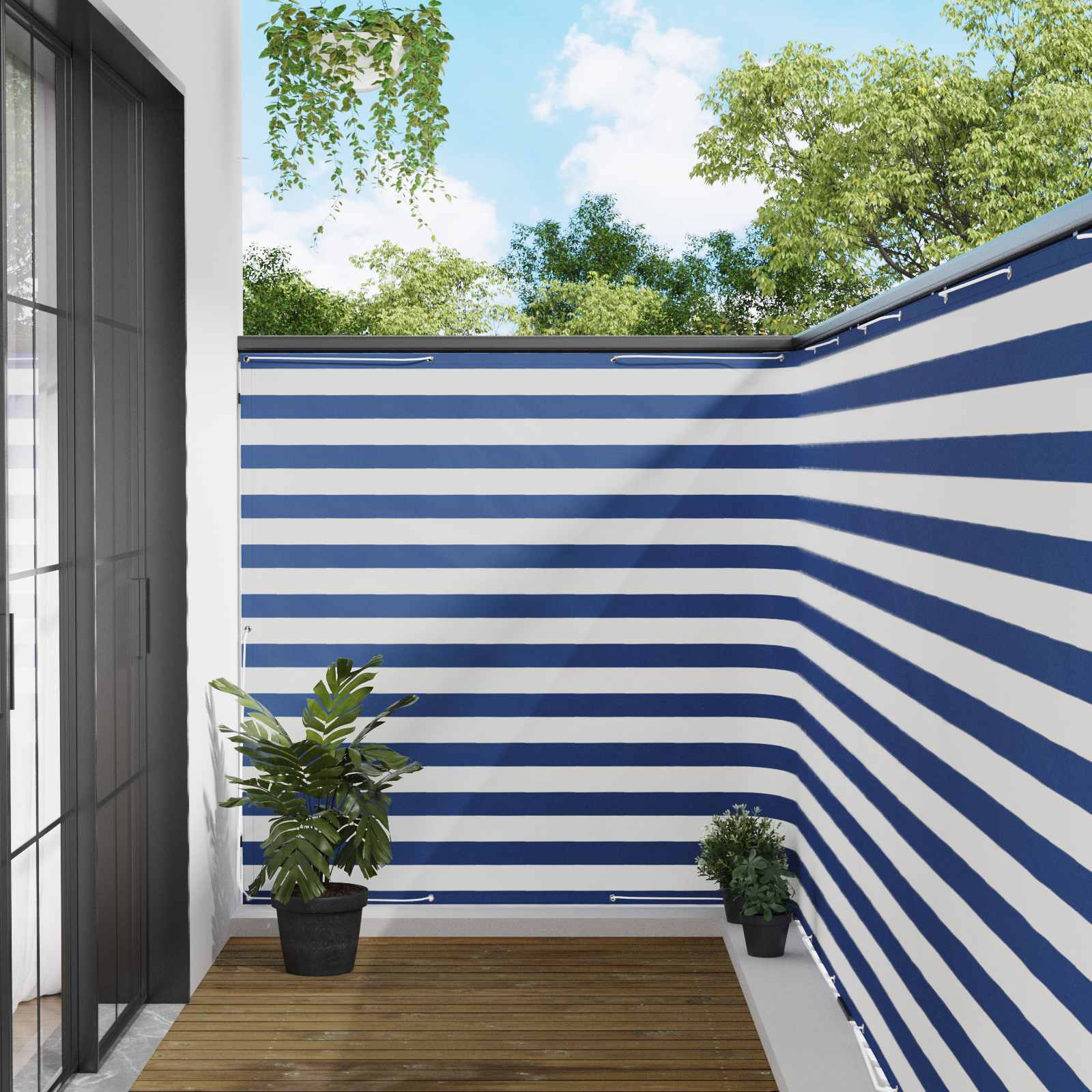 Balkon Sichtschutz 150 x 700 cm Stoff mit PU-Beschichtung