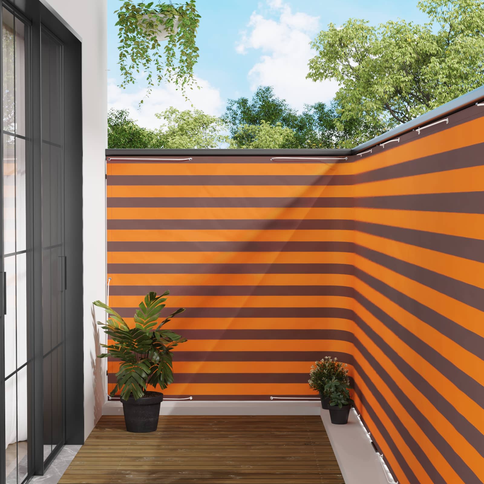 Balkon Sichtschutz 150 x 800 cm Stoff mit PU-Beschichtung