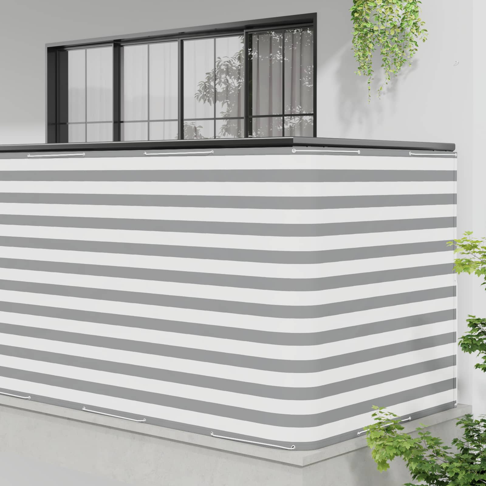 Balkon Sichtschutz 150 x 800 cm Stoff mit PU-Beschichtung
