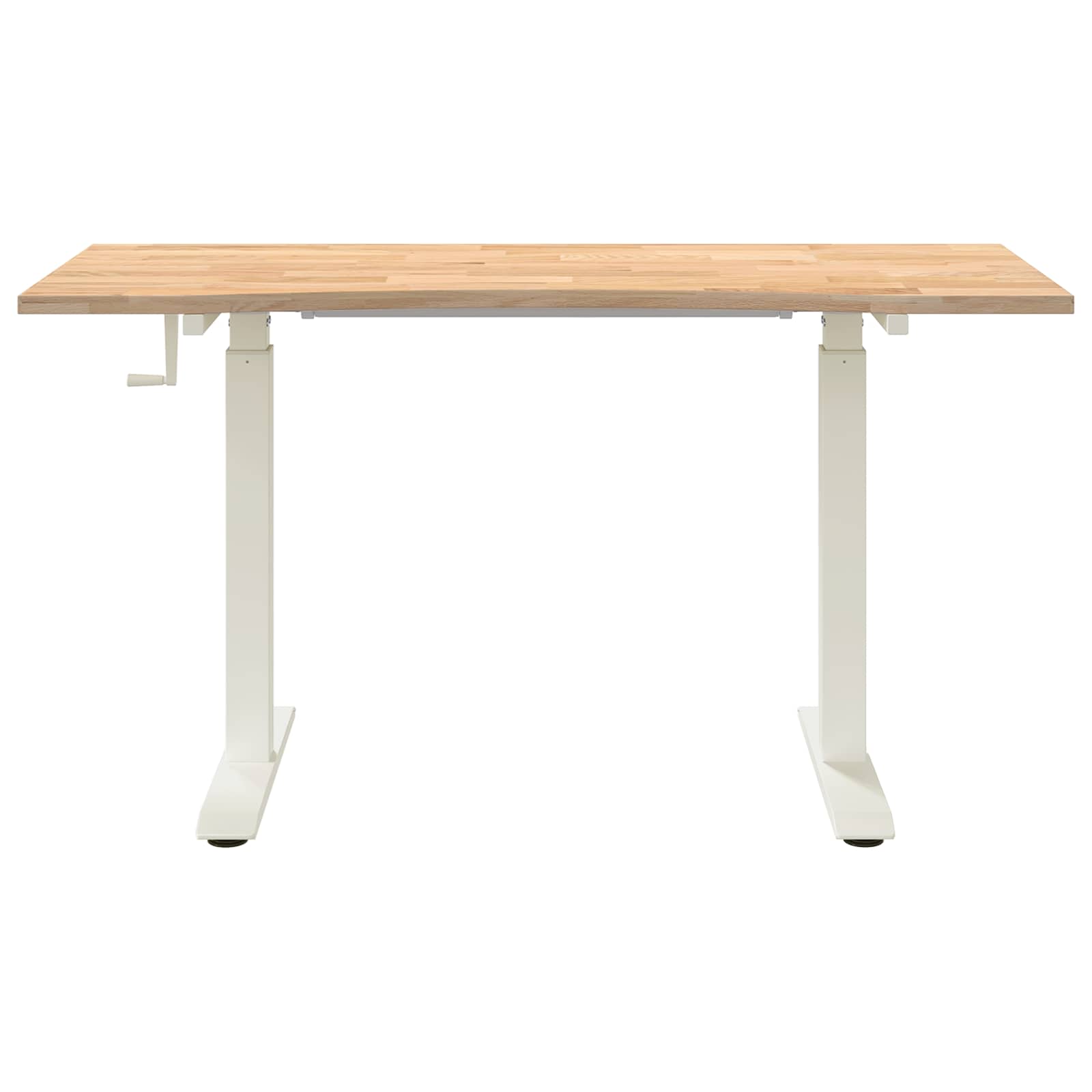 Schreibtisch Weiß und Natur 140 x 60 cm Massivholz Eiche