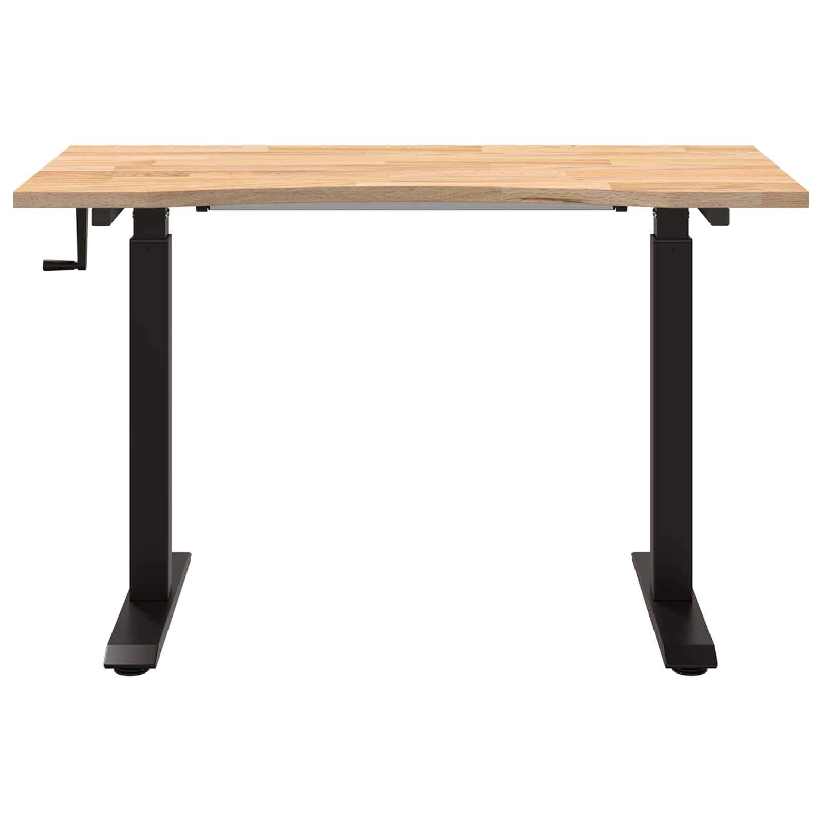 Schreibtisch Schwarz und Natur 120 x 60 cm Massivholz Eiche