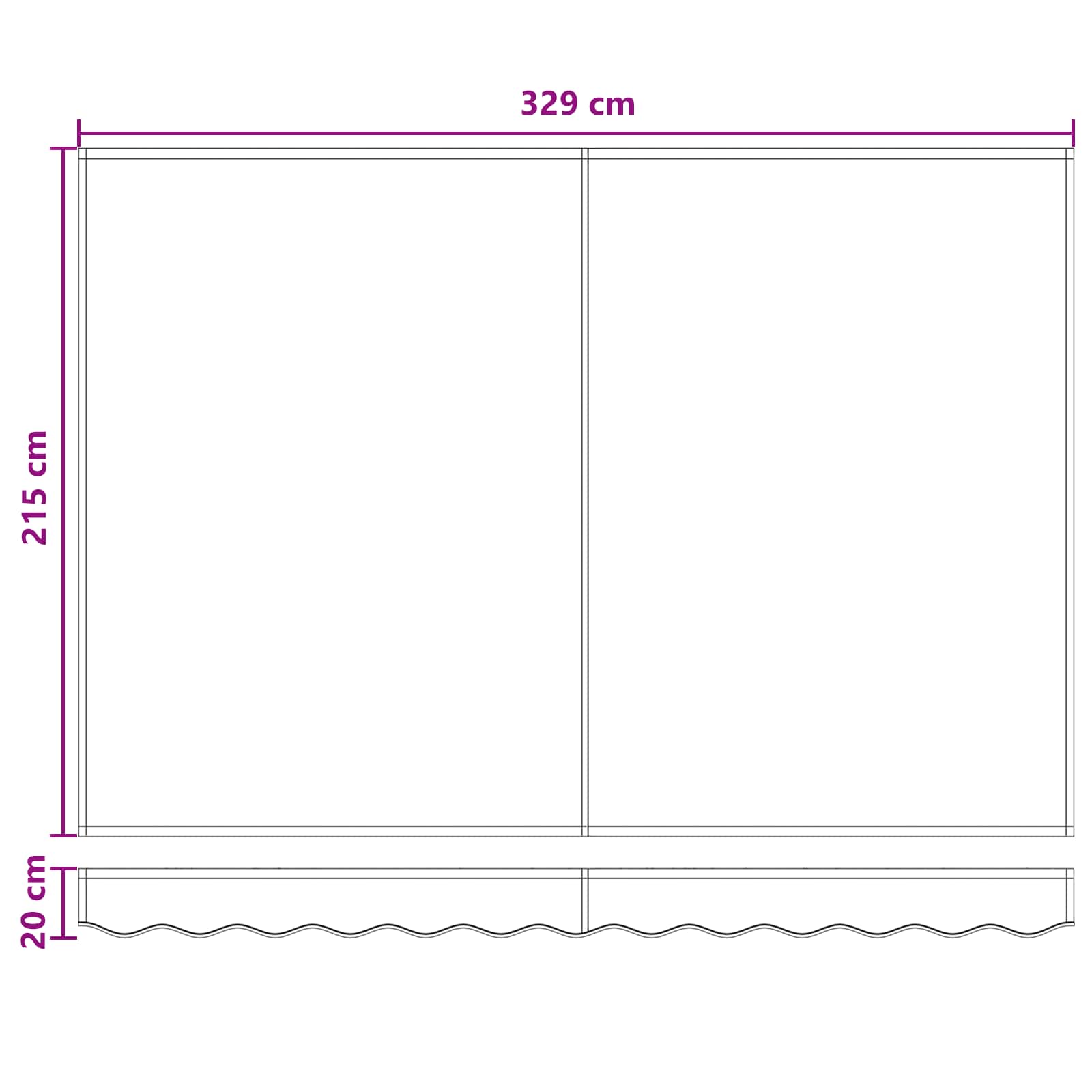 Einziehbare Markise Sand 3,5 x 2 m 100% Polyester und Aluminium