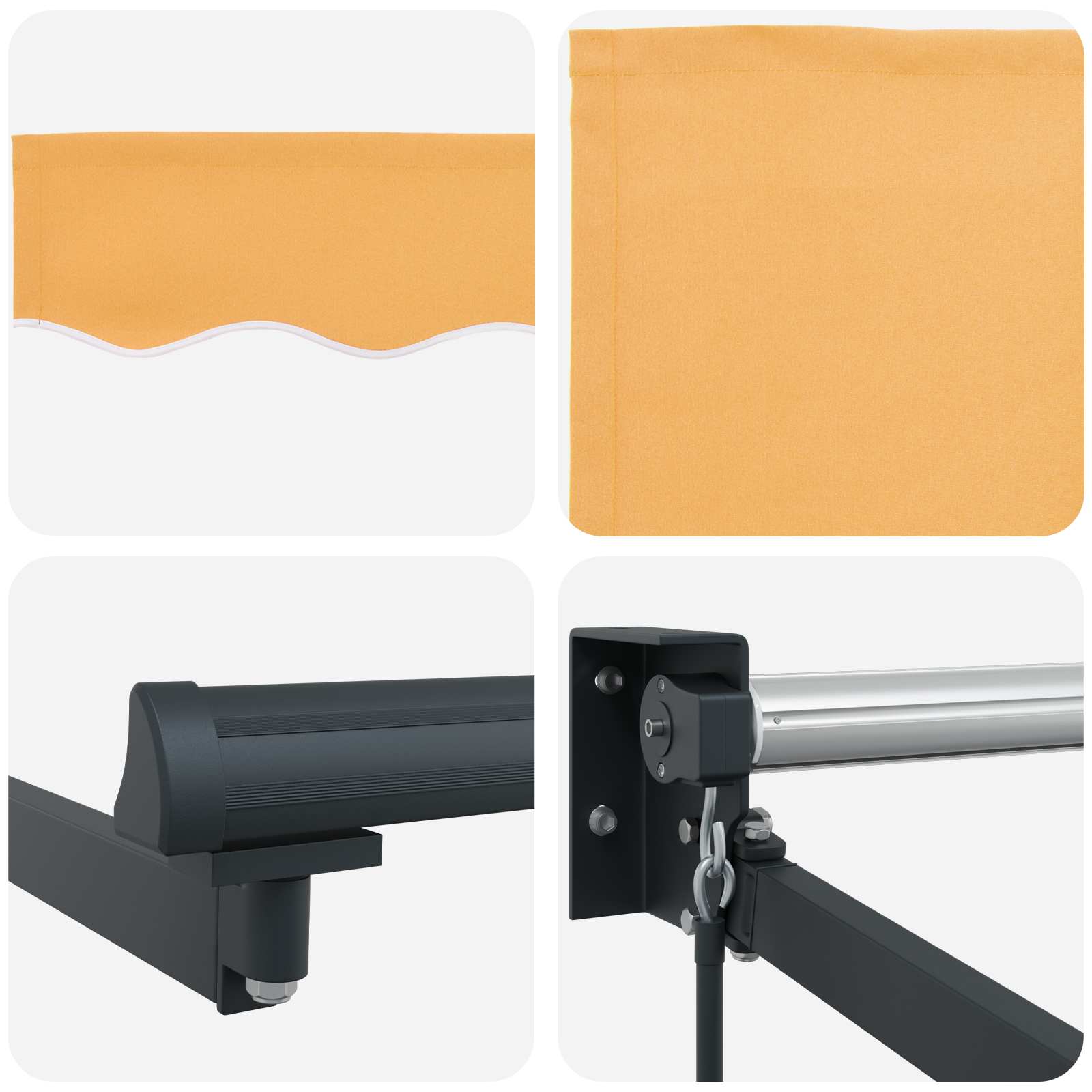 Einziehbare Markise Sand 4 x 2 m 100% Polyester und Aluminium