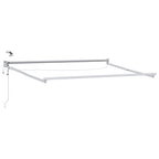 Elektrische ausziehbare Markise Hellgrau und Weiß