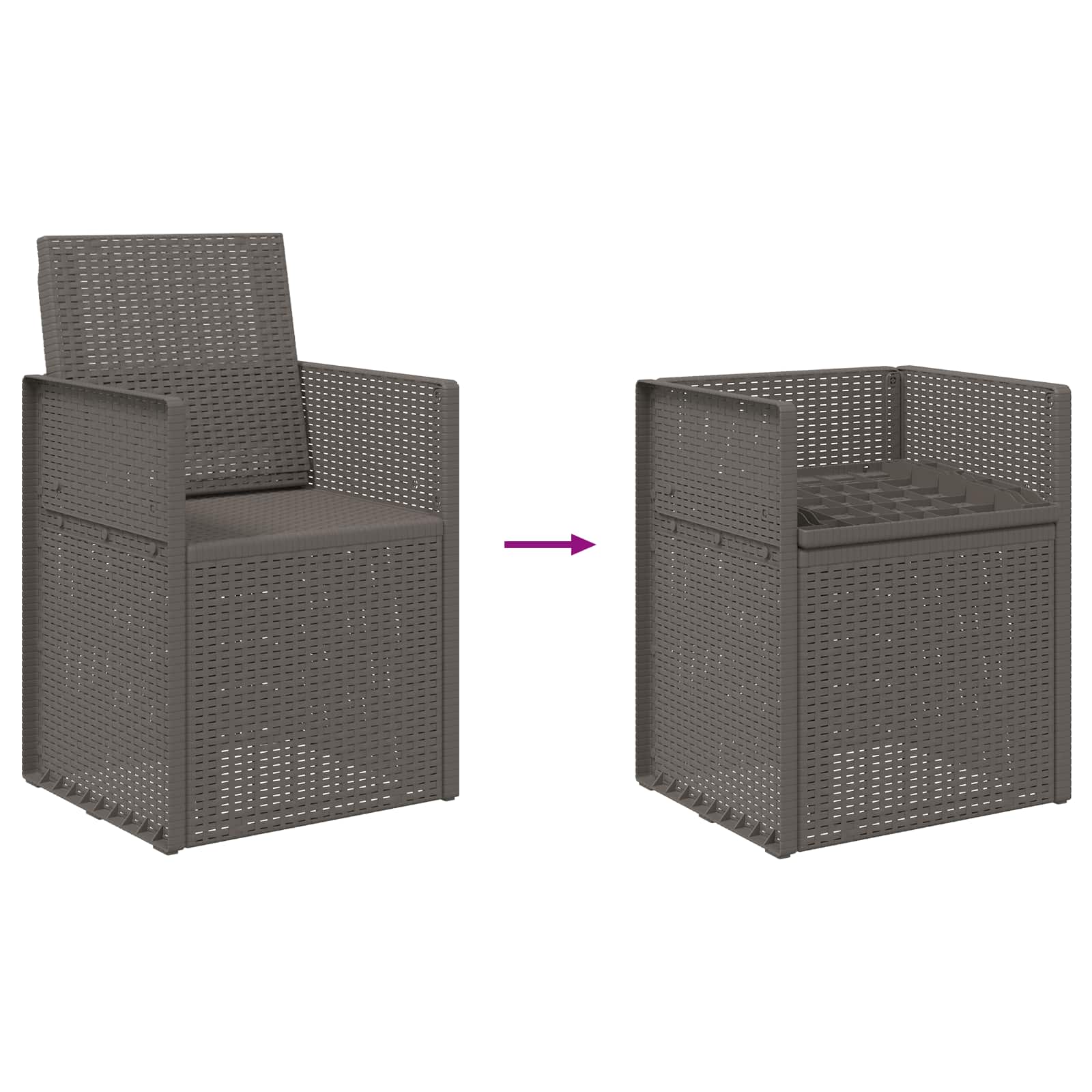 Garten Esszimmerstühle 2 pcs Hellgrau PP