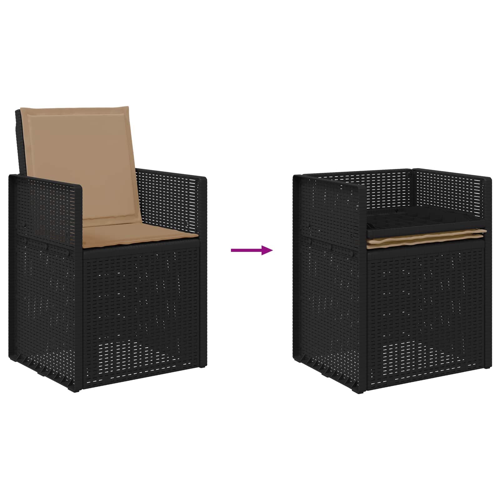 Garten Esszimmerstühle 2 pcs Anthrazit und Taupe PP