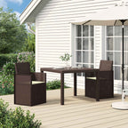 Garten Esszimmerstühle 2 pcs Braun und Creme PP