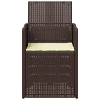 Garten Esszimmerstühle 2 pcs Braun und Creme PP