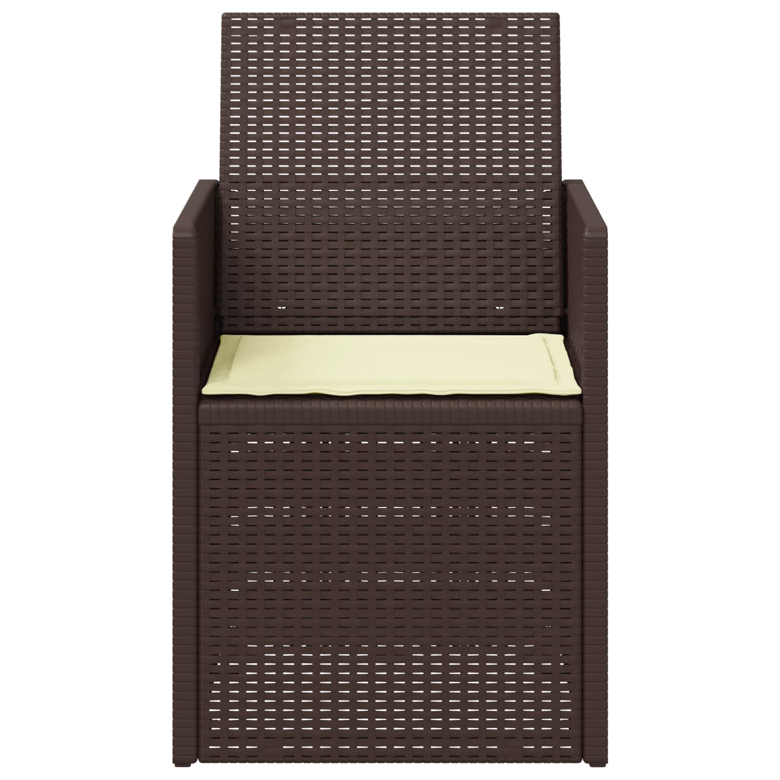 Garten Esszimmerstühle 2 pcs Braun und Creme PP
