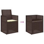 Garten Esszimmerstühle 2 pcs Braun und Creme PP