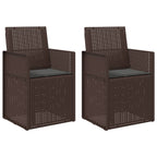Garten Esszimmerstühle 2 pcs Braun und Anthrazit PP