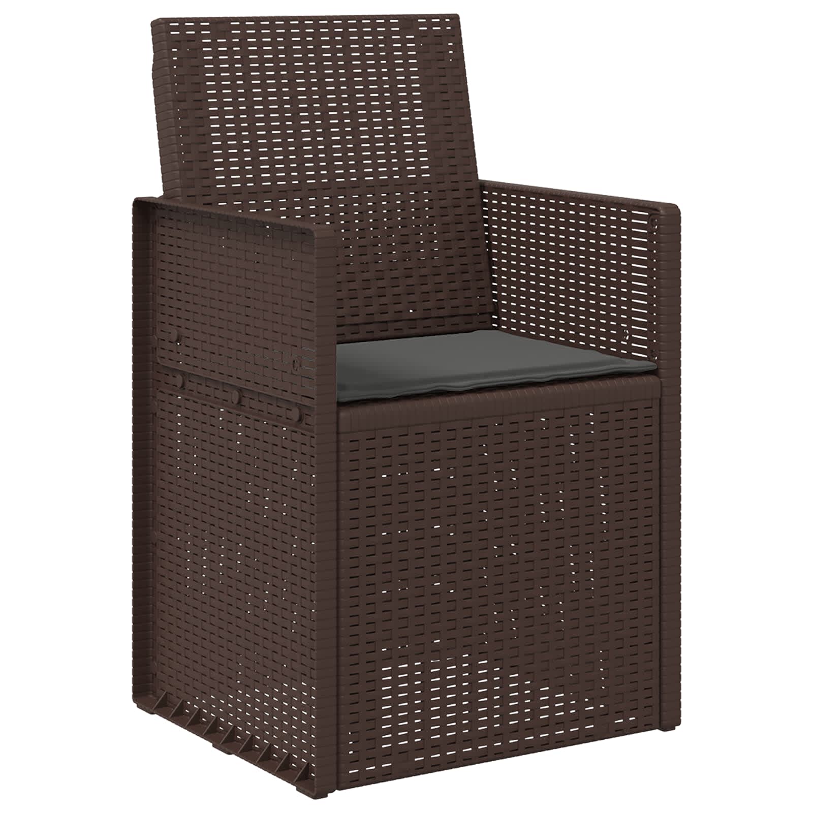 Garten Esszimmerstühle 2 pcs Braun und Anthrazit PP