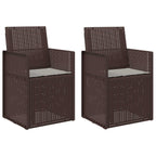 Garten Esszimmerstühle 2 pcs Braun und Hellgrau PP