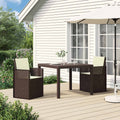 Garten Esszimmerstühle 2 pcs Braun und Creme PP