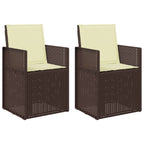 Garten Esszimmerstühle 2 pcs Braun und Creme PP