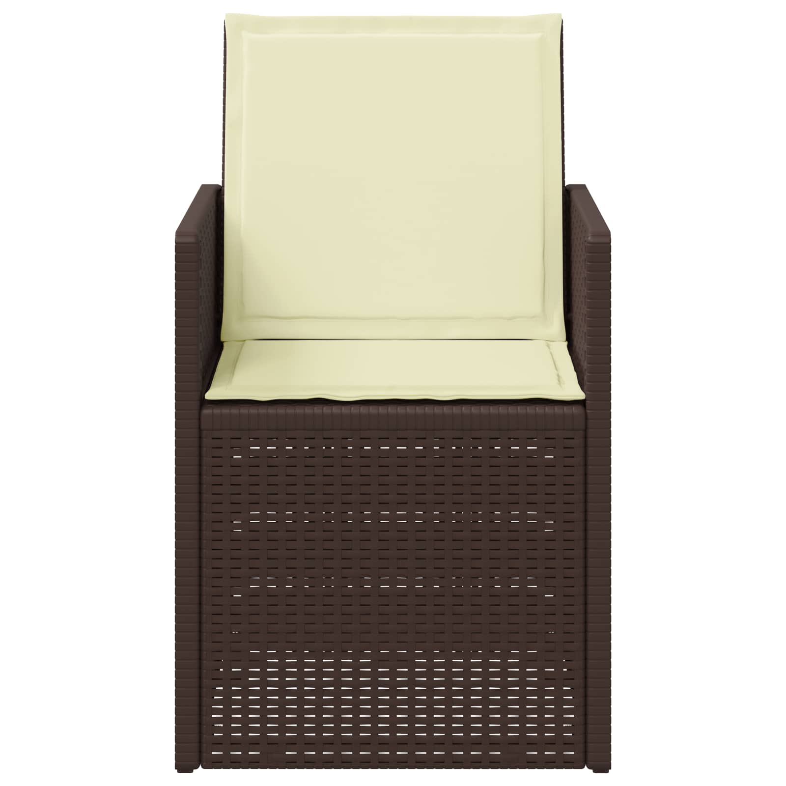 Garten Esszimmerstühle 2 pcs Braun und Creme PP
