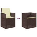 Garten Esszimmerstühle 2 pcs Braun und Creme PP