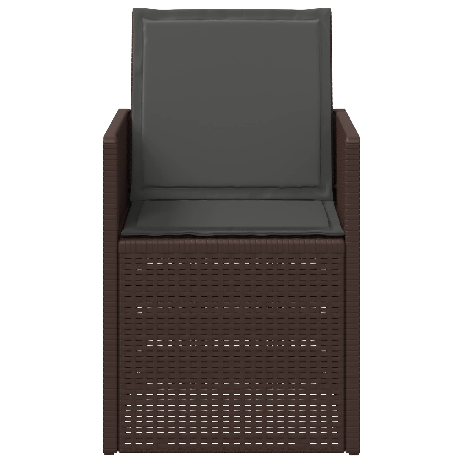 Garten Esszimmerstühle 2 pcs Braun und Anthrazit PP