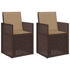 Garten Esszimmerstühle 2 pcs Braun und Taupe PP