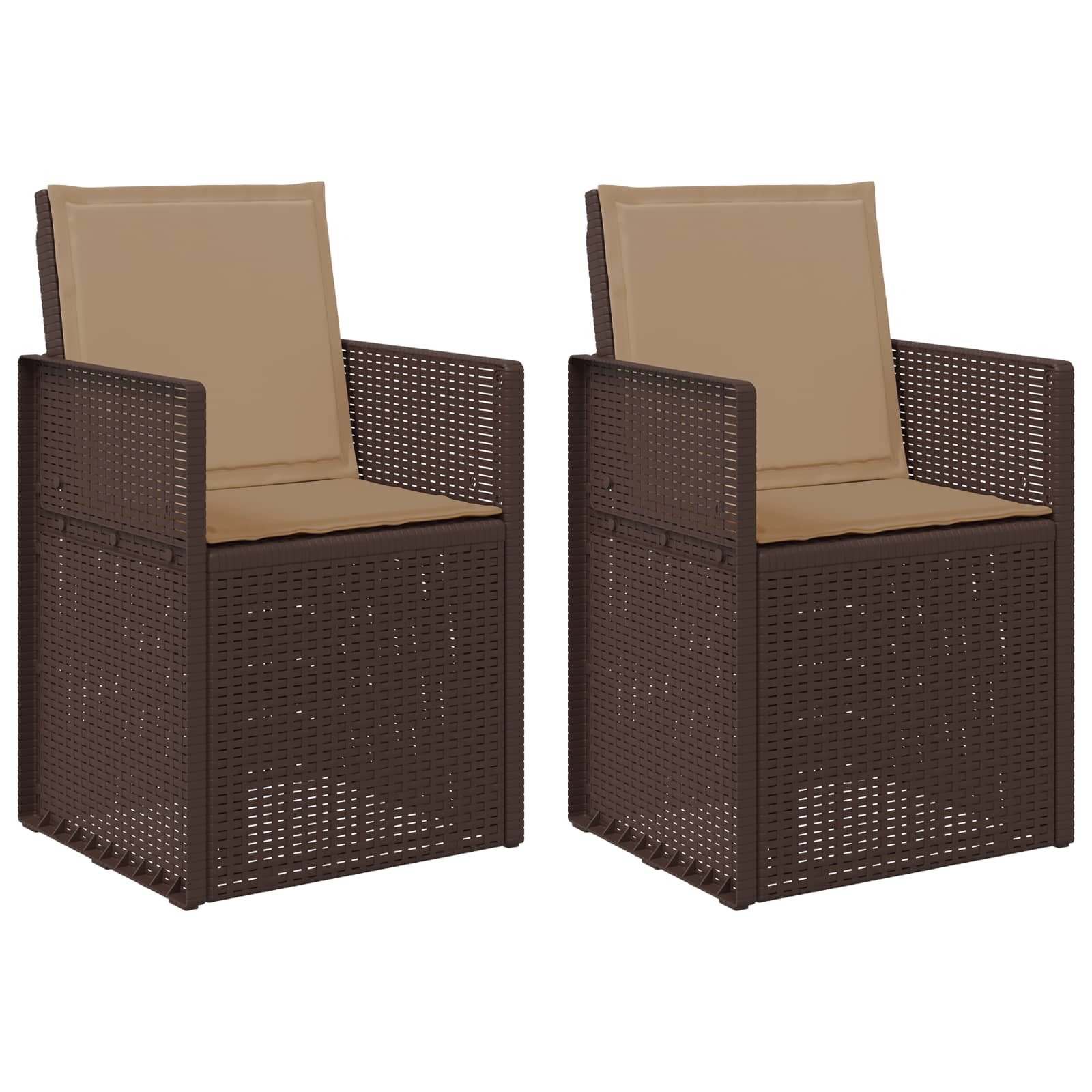 Garten Esszimmerstühle 2 pcs Braun und Taupe PP