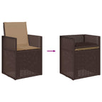 Garten Esszimmerstühle 2 pcs Braun und Taupe PP