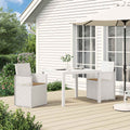 Garten Esszimmerstühle 2 pcs Weiß und Taupe PP