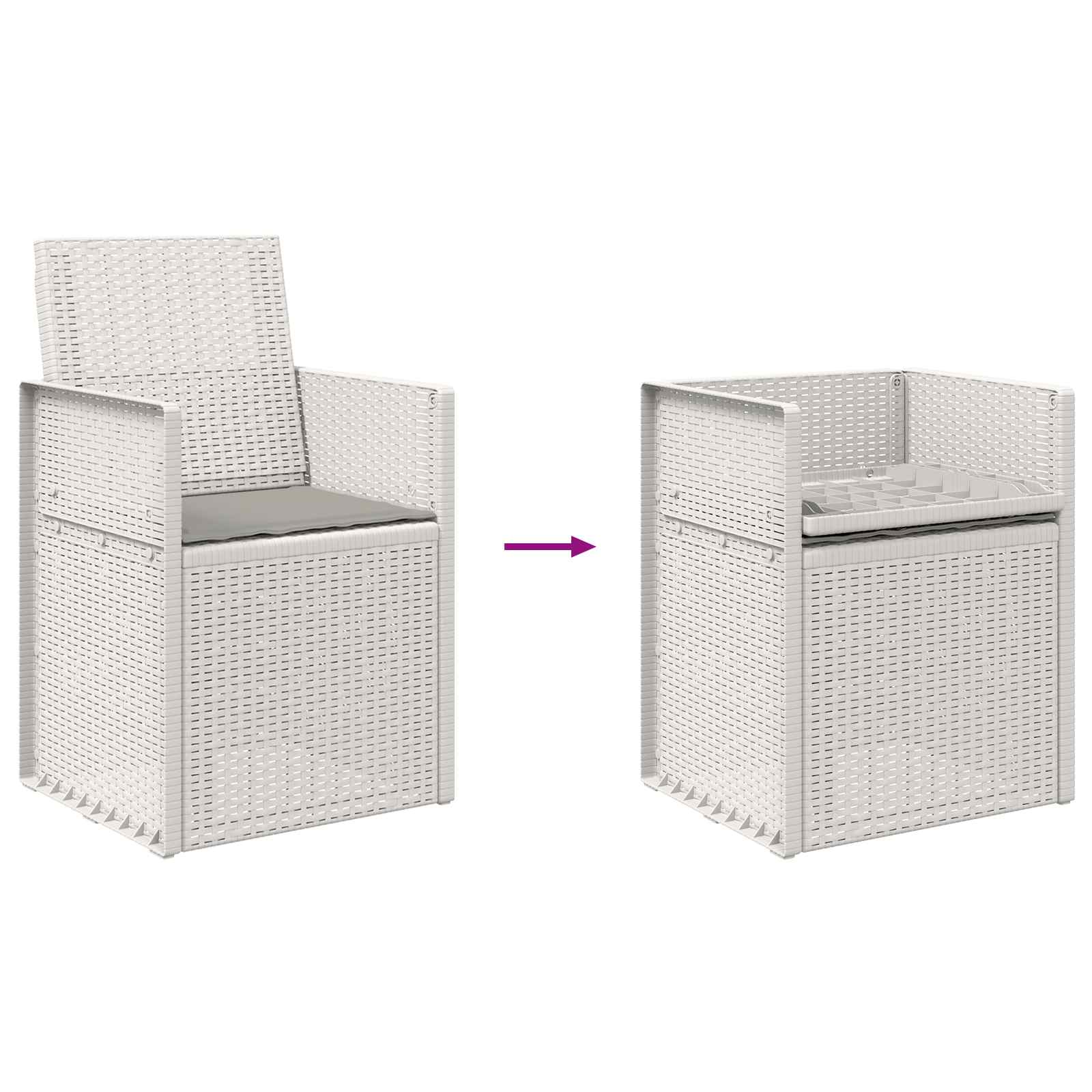 Garten Esszimmerstühle 2 pcs Weiß und Hellgrau PP