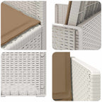 Garten Esszimmerstühle 2 pcs Weiß und Taupe PP