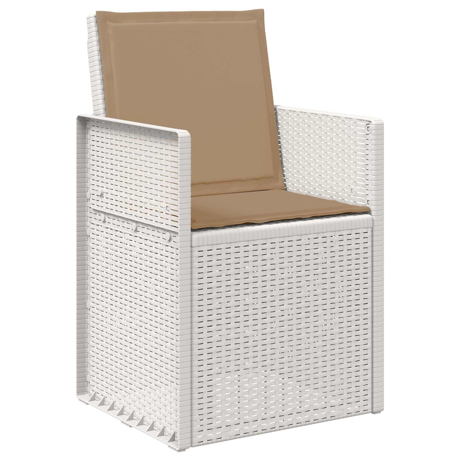 Garten Esszimmerstühle 2 pcs Weiß und Taupe PP