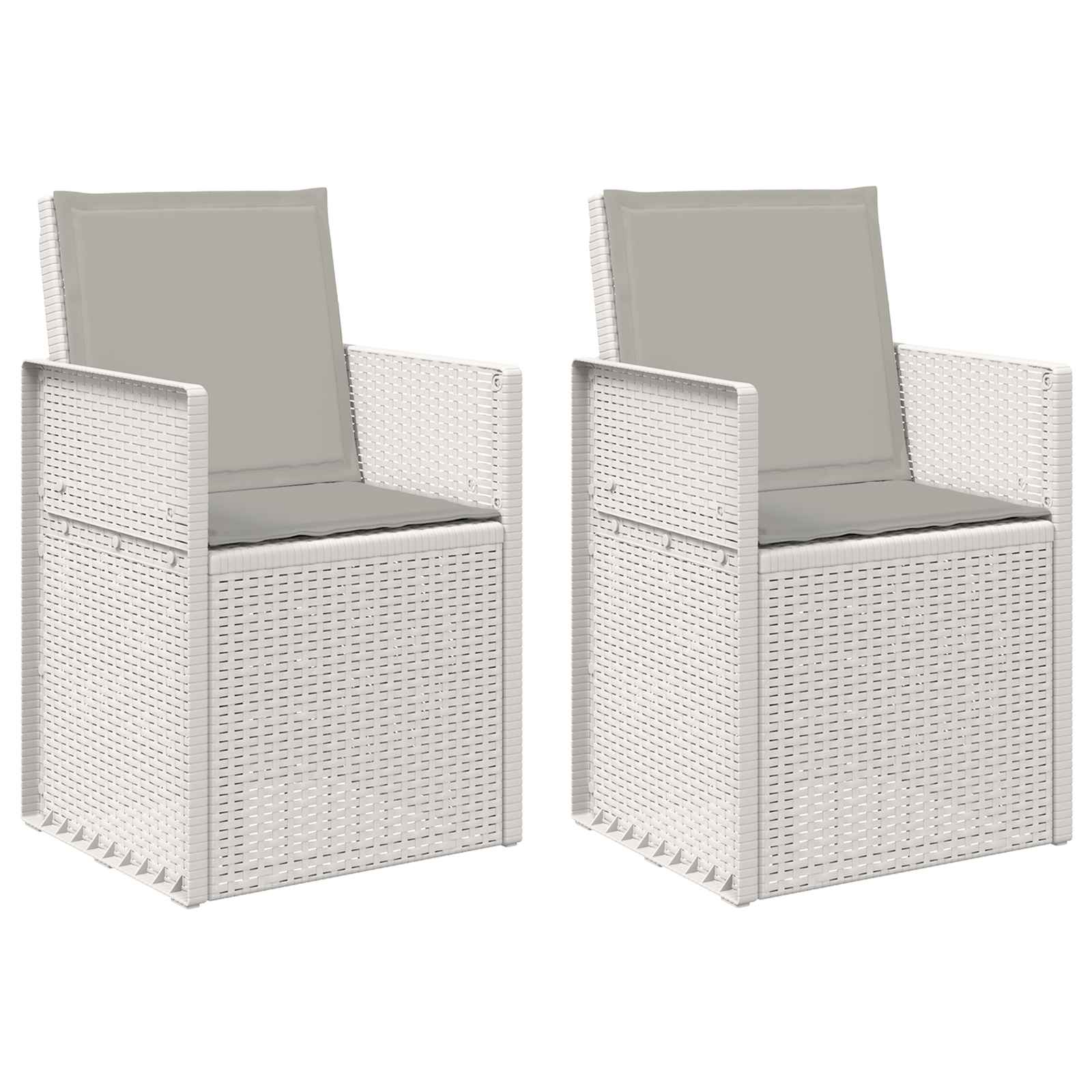 Garten Esszimmerstühle 2 pcs Weiß und Hellgrau PP