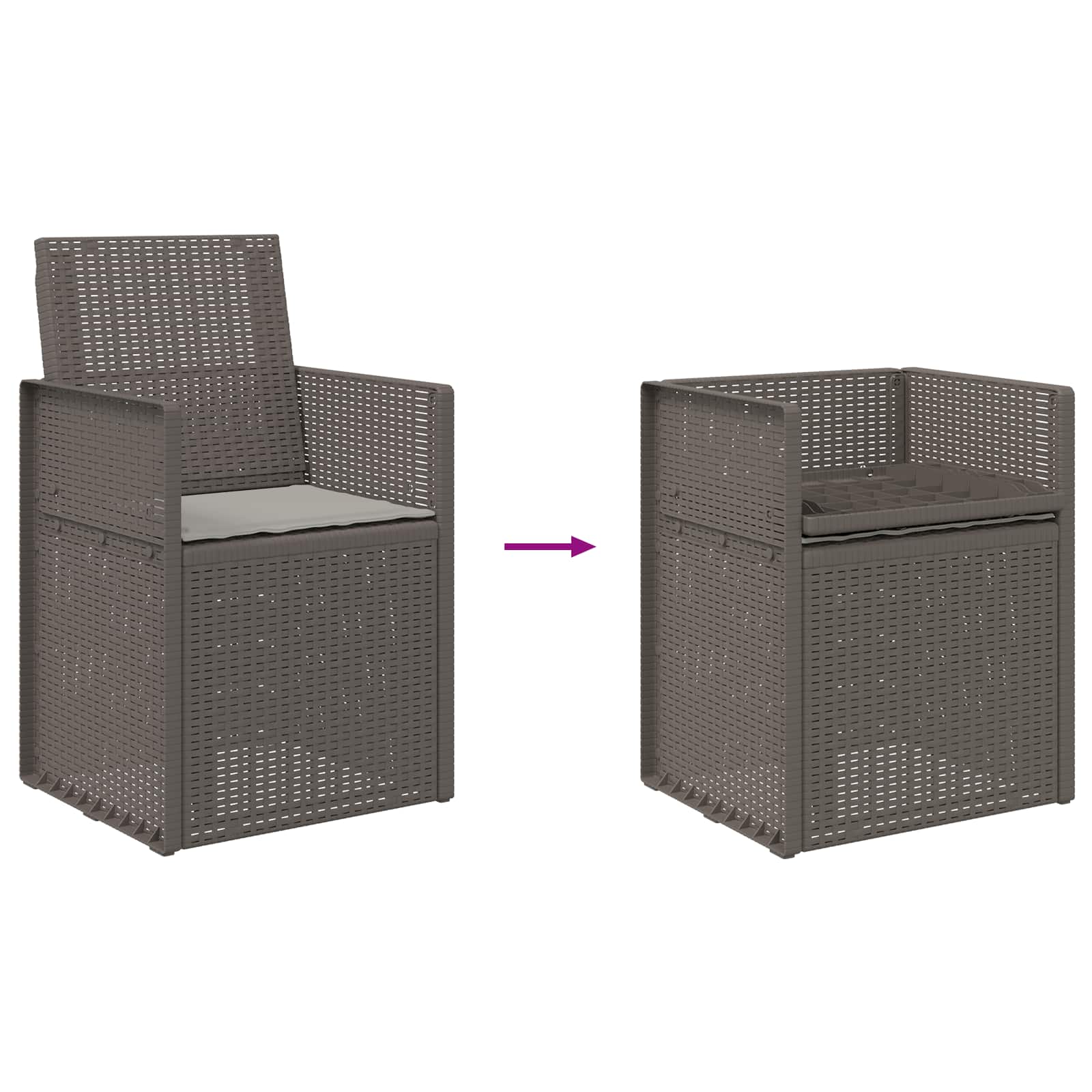 Garten Esszimmerstühle 2 pcs Hellgrau PP
