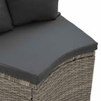 Sofa Set 2 pcs Grau Massives Akazienholz und Poly Rattan