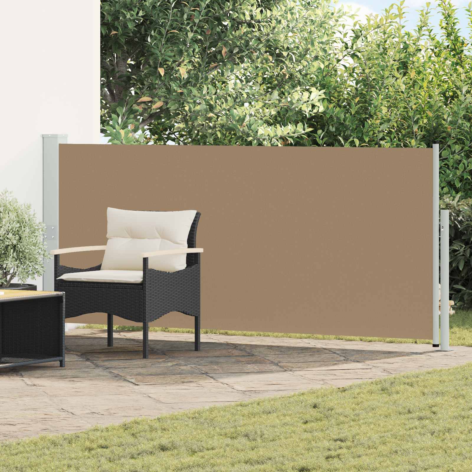 Ausziehbares Seitenmarkise Taupe 500 x 117 cm Polyester