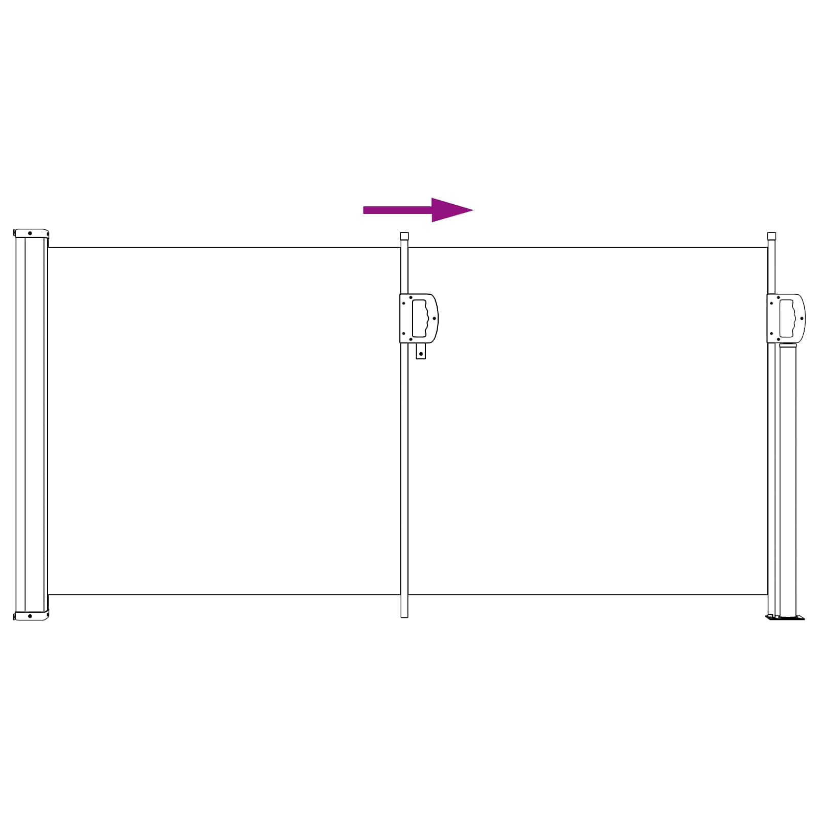 Ausziehbares Seitenmarkise 300 x 100 cm Polyester Rechtwinklig