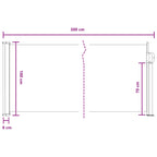 Ausziehbares Seitenmarkise 300 x 100 cm Polyester Rechtwinklig