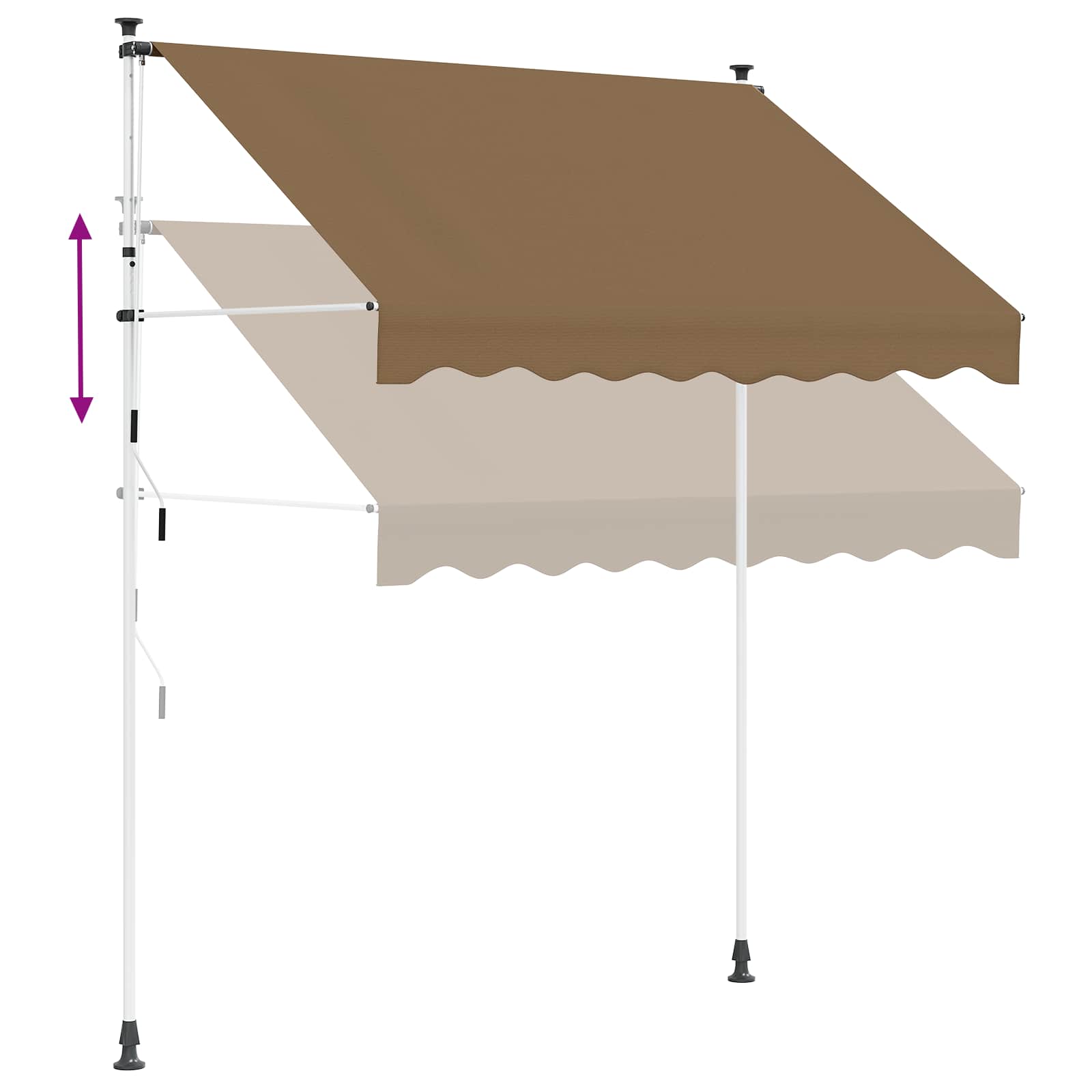 Manuell einziehbare Markise Beige 150 cm