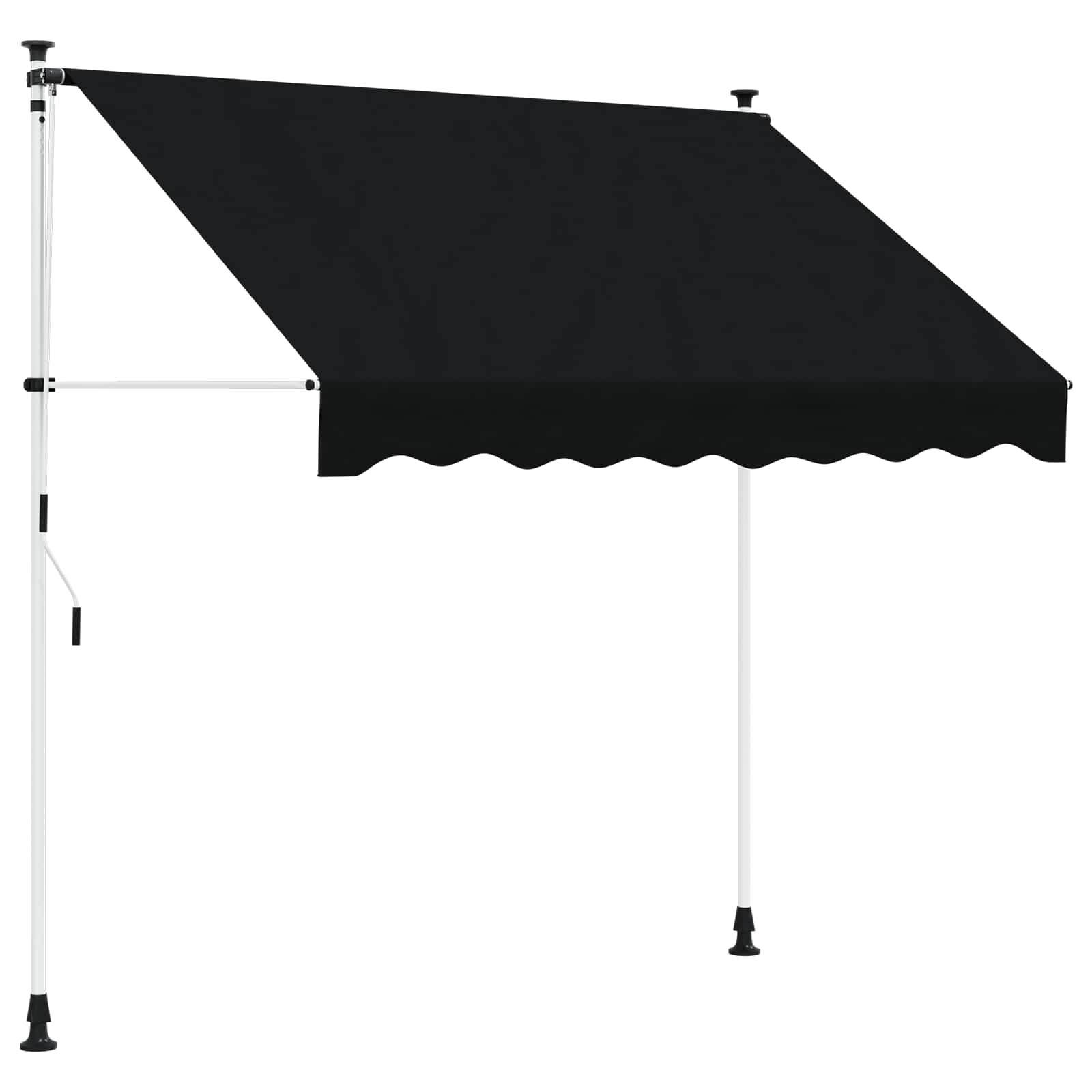 Manuell einziehbare Markise Schwarz 100 cm